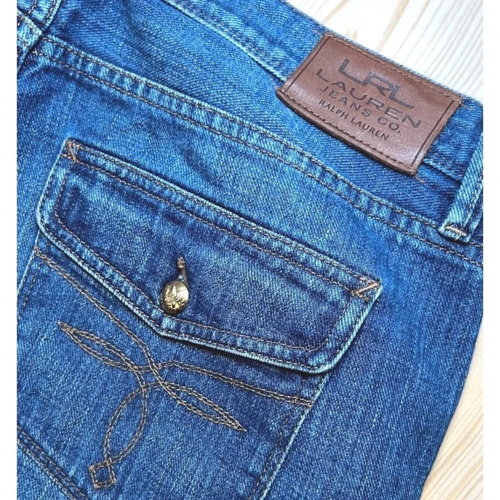Lauren Ralph Lauren Women Straight Leg Blue Jeans Classic Preppy 10 Cotton Denim